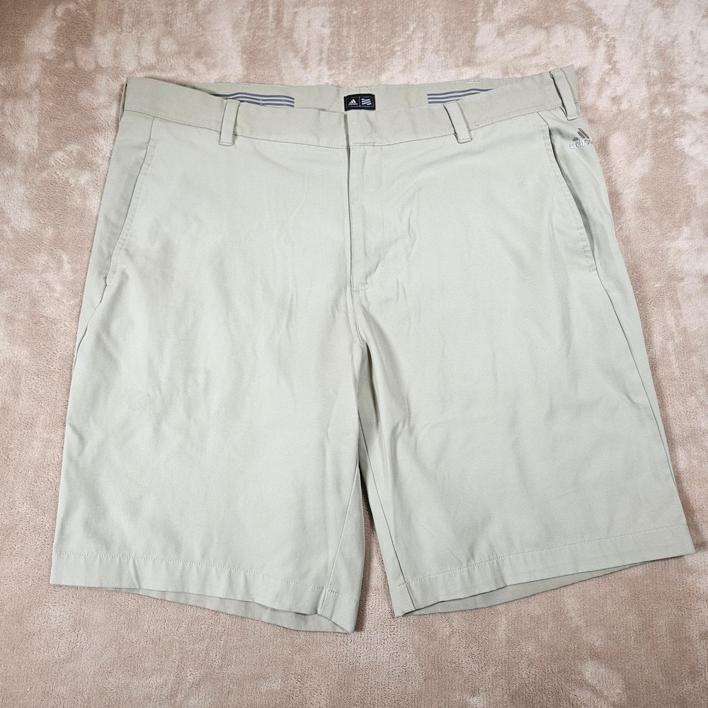 Adidas Climalite Stretch Athletic Golf Shorts Mens 38 Khaki Tan B84295 AE7006